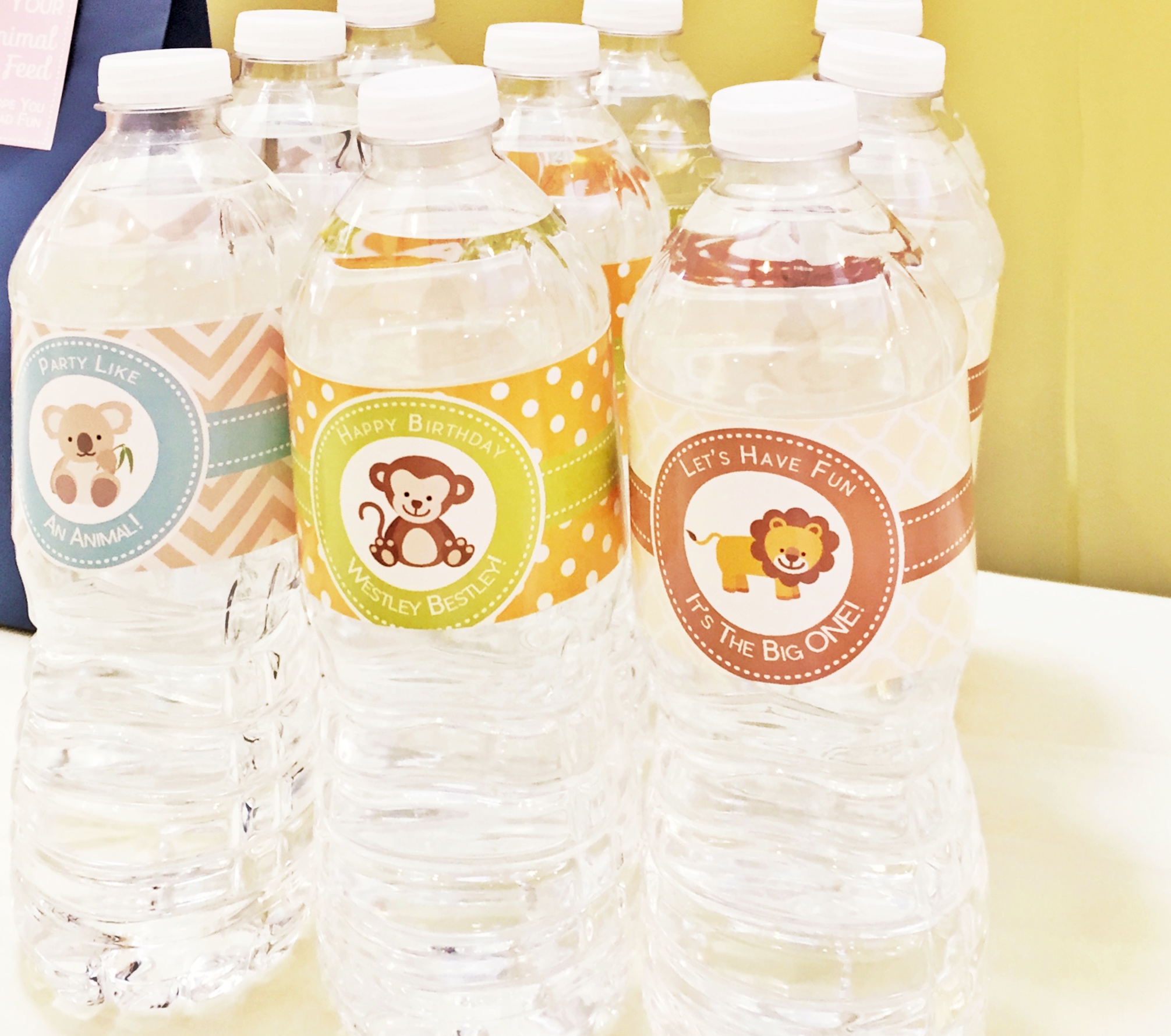 Handcrafted - Watter Bottles for a First Birthday Party