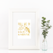 Free Printable Roll Me In Fairy Dust & Call Me A Unicorn in gold from @pinkimonogirl for a gallery wall
