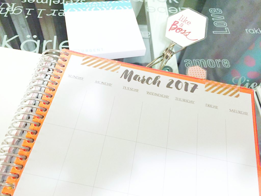 Notebook Planner Monthly Calendar with Washi Tape