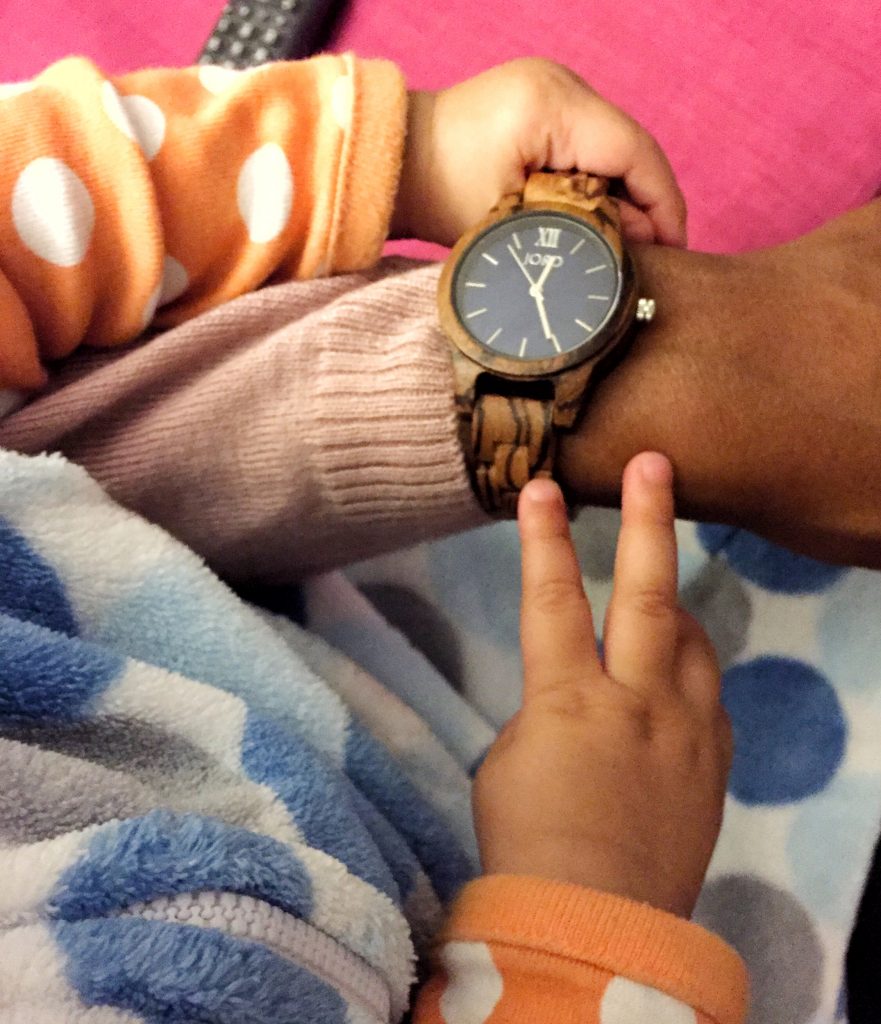 My daughter loves playing with my JORD Wood Watch.