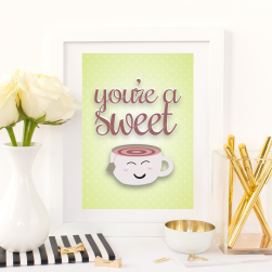 Free Printable You're A Sweet Tea from @pinkimonogirl for a gallery wall in a nursery