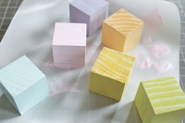 Painted Rainbow Baby Blocks